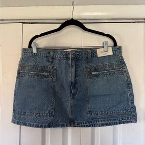 Abercrombie & Fitch Light Blue High-Rise Denim Skirt